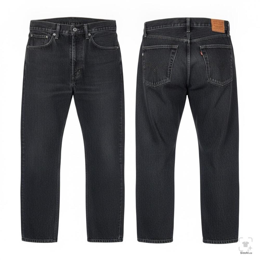 Levis 505 Jeans Mens 34x27 Charcoal Gray Denim Regular Fit Straight Leg Zip Fly